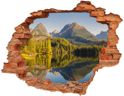 Hole in the wall sticker Mountain landscape with a lake
