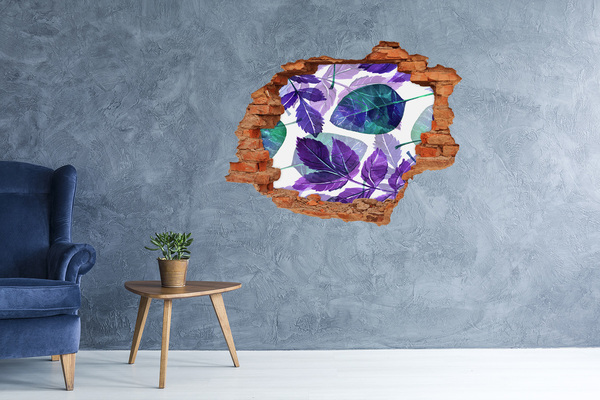 Hole in the wall decal Colorful leaves