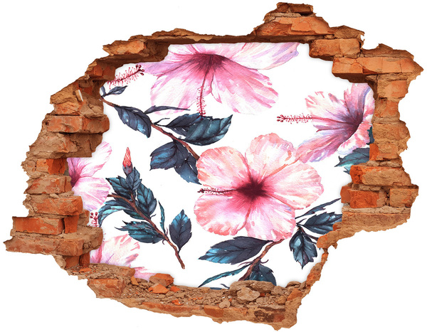 Hole in the wall sticker A flower paradise behind the wall