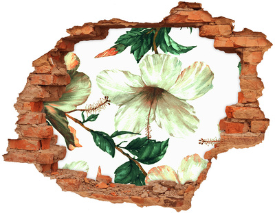 Hole wall sticker Flower Mural Through a Hole in the Wall
