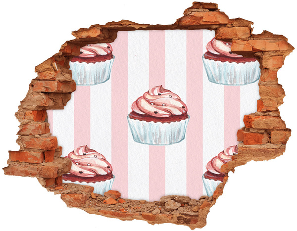 3D wall hole Cupcake in a Hole in the Wall