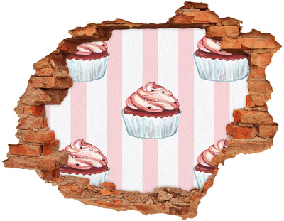 3D wall hole Cupcake in a Hole in the Wall