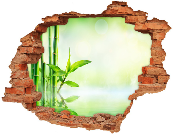 Hole wall sticker Green paradise with bamboo