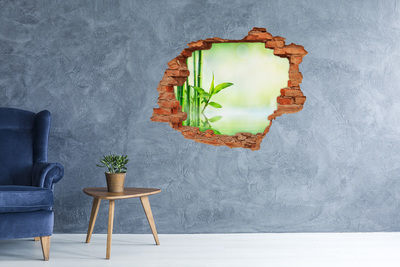 Hole wall sticker Green paradise with bamboo