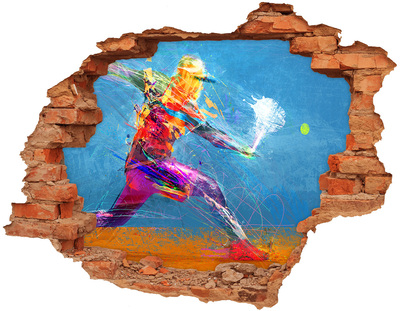 3D wall hole Tennis player