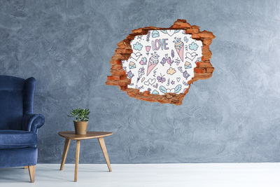 Hole wall sticker Sweet dreams in pastel colors