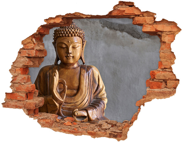 3D wall hole Wooden Buddha