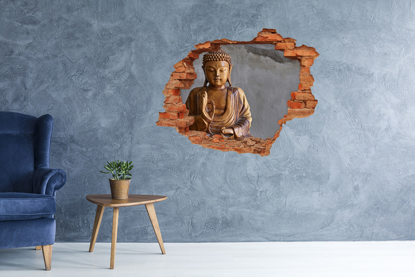 3D wall hole Wooden Buddha