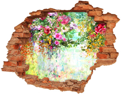 3D wall hole A flower paradise behind the wall