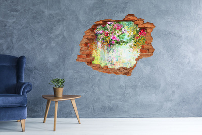 3D wall hole Multi -colored flowers