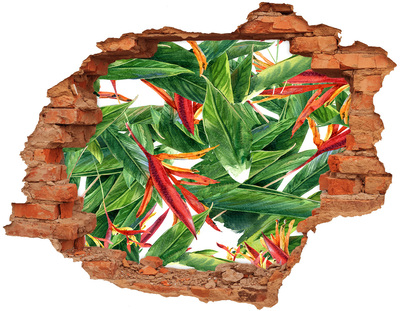 3D wall hole Tropical paradise behind the wall