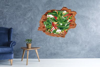 3D wall hole Tropical paradise behind the wall