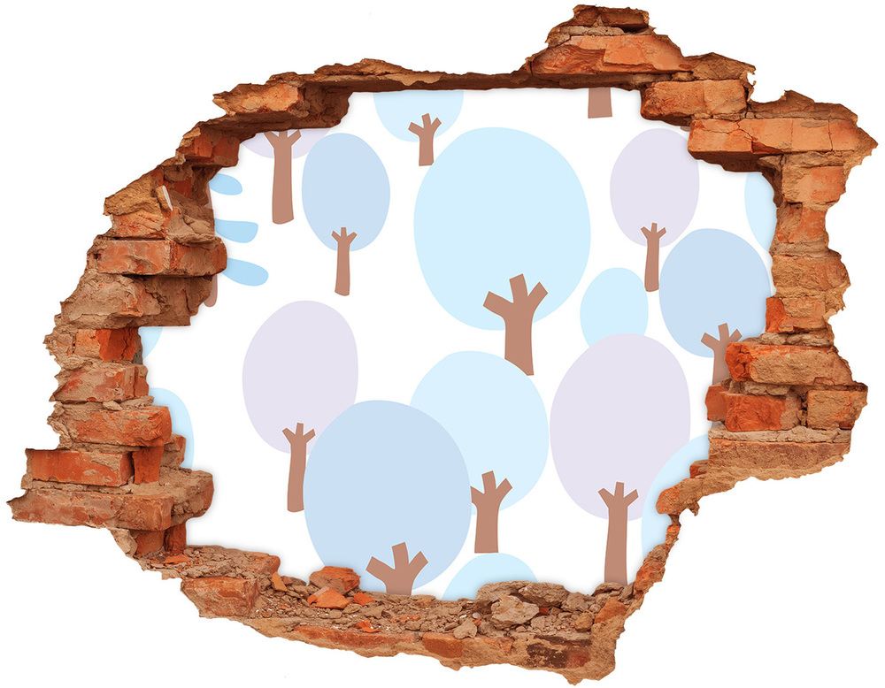 Hole wall sticker Colorful trees