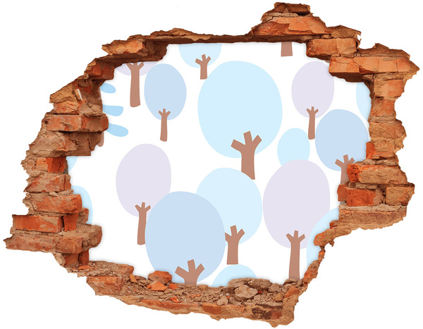 Hole wall sticker Landscape with trees