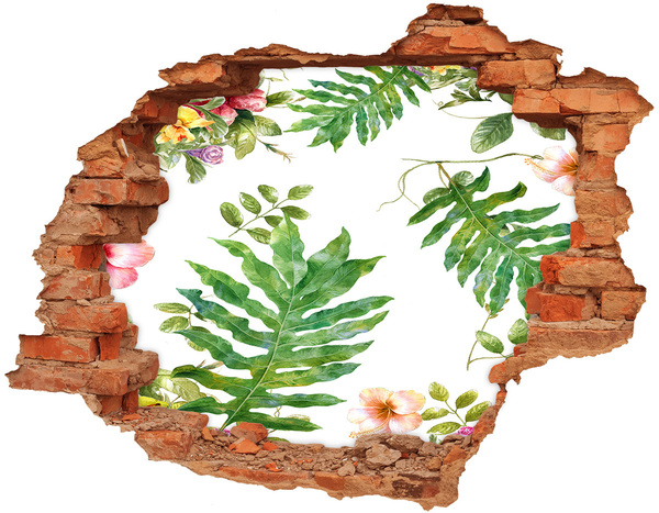 Hole in the wall sticker Floral pattern