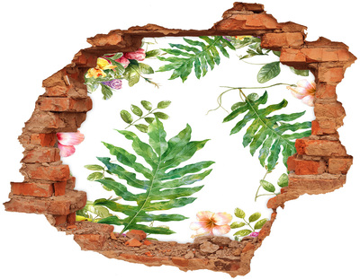 Hole in the wall sticker Tropical paradise behind the wall