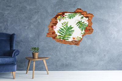 Hole in the wall sticker Floral pattern