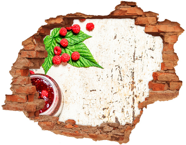 Hole wall sticker Fruity charm in a damaged wall