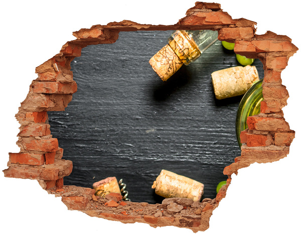 Hole in the wall decal Wine and grapes