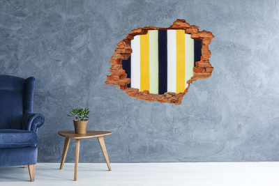 Hole wall sticker Colorful stripes in concrete