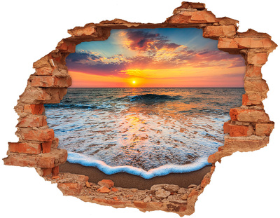 Hole in the wall decal Sunset over the sea
