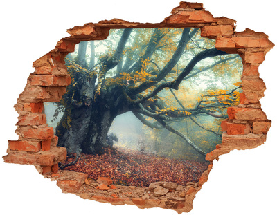 Hole in the wall sticker The enchanted forest in its autumnal robe