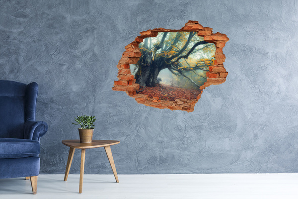 Hole in the wall sticker The enchanted forest in its autumnal robe