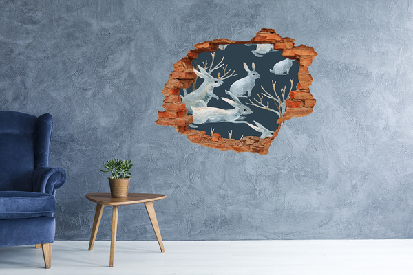 Hole in the wall decal Bunnies in the depths of the sea