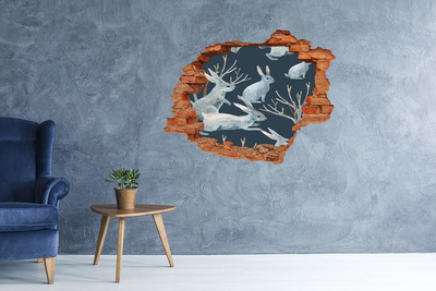 Hole in the wall decal Bunnies in the depths of the sea