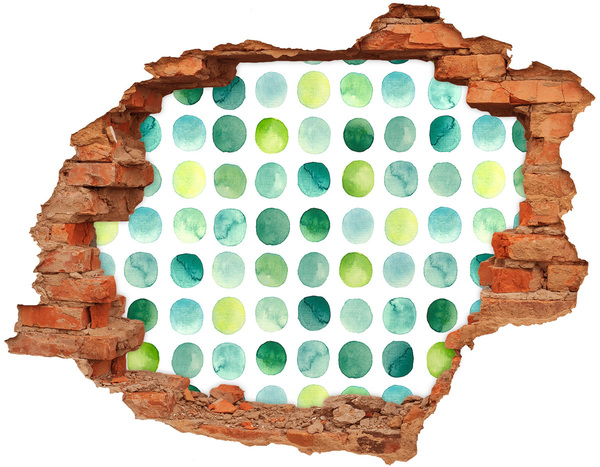 Hole in the wall sticker Green dots