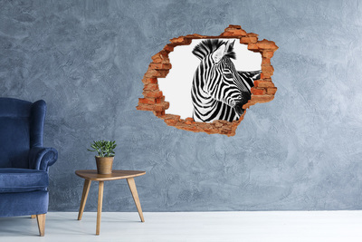 Hole in the wall decal Zebra in a hole in the wall