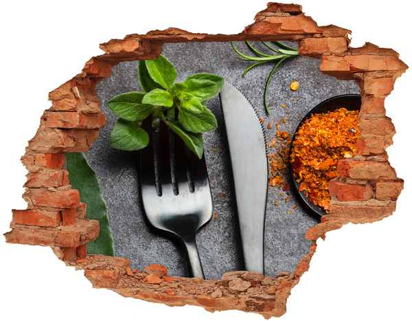 Hole in the wall decal The culinary world behind the wall