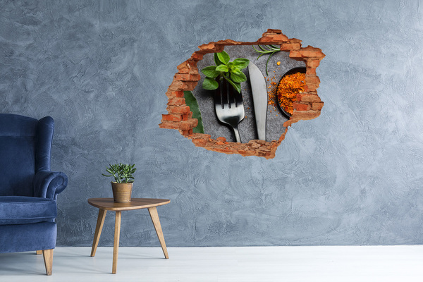 Hole in the wall decal The culinary world behind the wall