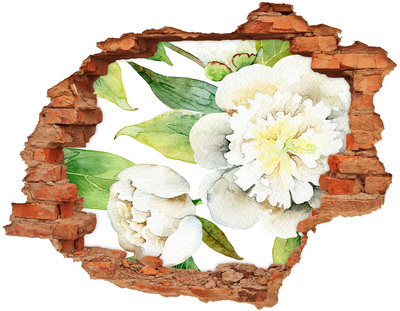 Hole in the wall sticker Peonies