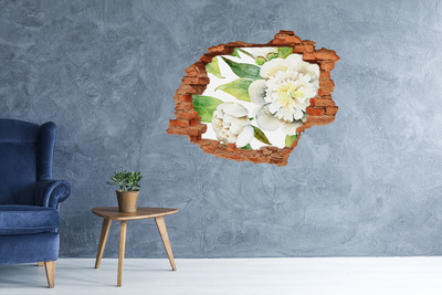 Hole in the wall sticker Peonies