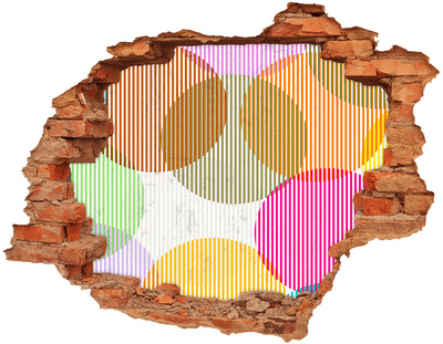 Hole in the wall decal Colorful wheels