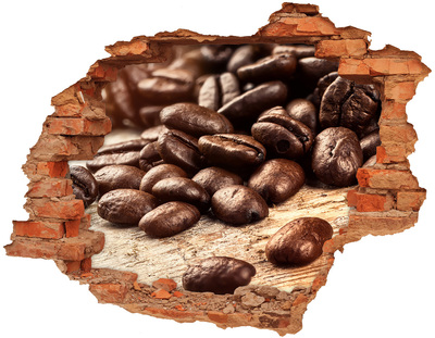 Hole in the wall sticker Coffee beans