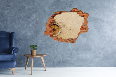 Hole wall sticker Ancient sea map