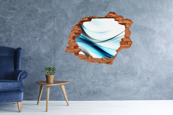 Hole wall sticker A wave in the blue