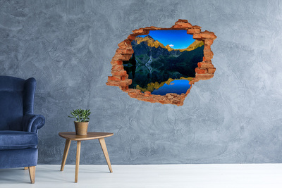 Hole in the wall sticker Mountain landscape with a lake