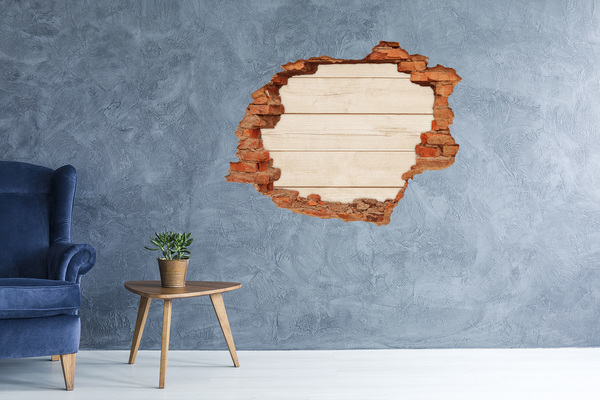 Hole wall sticker Wooden background