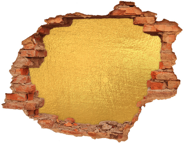 3D wall hole wallpaper Golden foil background