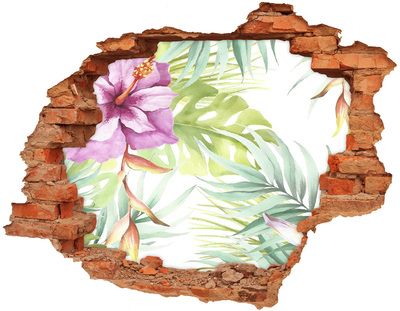 Hole wall sticker Tropical paradise behind the wall