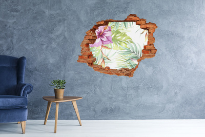 Hole wall sticker Hawaiian flowers