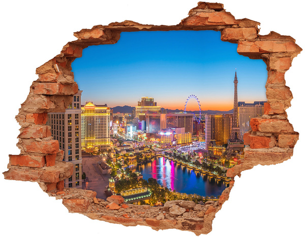 Hole in the wall decal Las Vegas at night