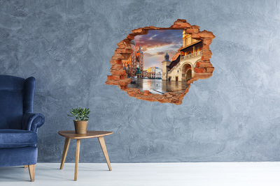 Hole in the wall sticker View of the city with the market square