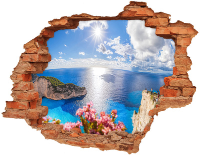 Hole in the wall sticker View from the cliff above the sea