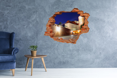 Hole in the wall sticker The castle in the night scenery