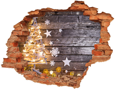 Hole in the wall sticker Illuminated Christmas tree