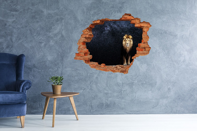 Hole in the wall decal Lion against the backdrop of the stars